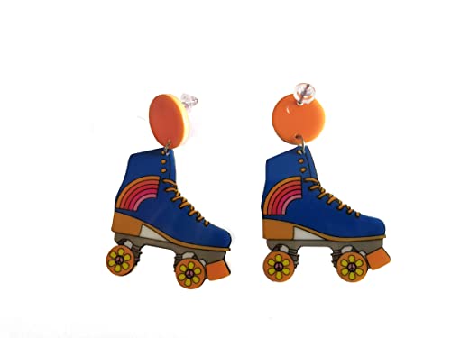 Refreedom Women Fashion Retro Roller Skate Earring Blue Roller Skates