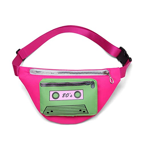 Refreedom 80s Neon Waist Fanny Pack for 80s Costumes,Festival Travel Party (onesize, pink2)